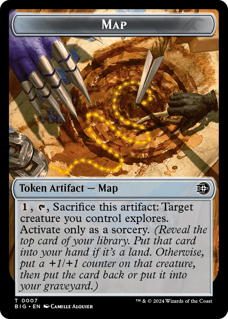 Treasure // Map Double-Sided Token [Outlaws of Thunder Junction Tokens] MTG Single Magic: The Gathering  | Multizone: Comics And Games