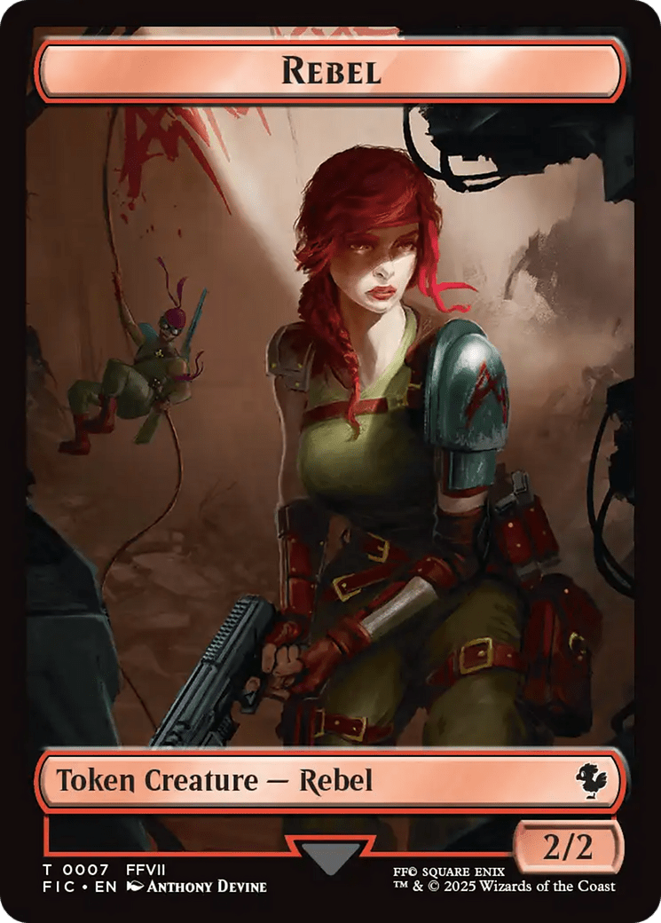 Soldier // Rebel Double-Sided Token (Surge Foil) [FINAL FANTASY Commander Tokens] MTG Single Magic: The Gathering  | Multizone: Comics And Games