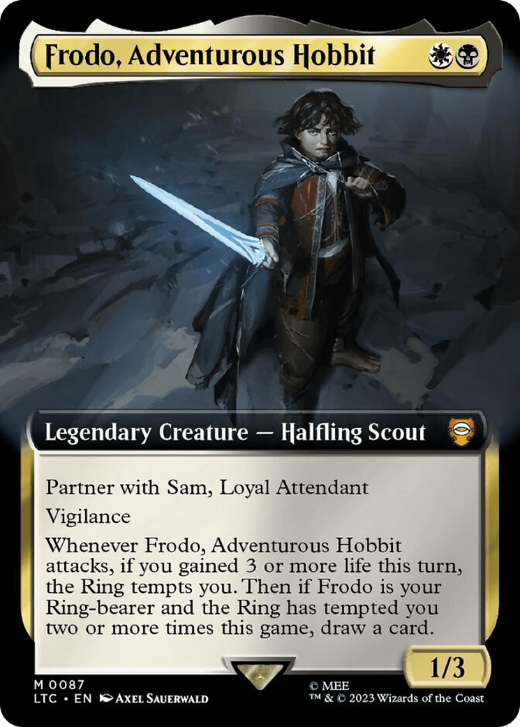 Frodo, Adventurous Hobbit (Extended Art) [The Lord of the Rings: Tales of Middle-Earth Commander] MTG Single Magic: The Gathering  | Multizone: Comics And Games
