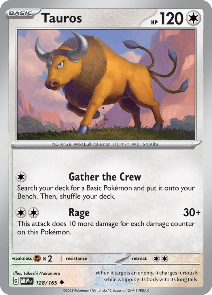 Tauros (128/165) [Scarlet & Violet 151] Pokemon Single Pokémon  | Multizone: Comics And Games