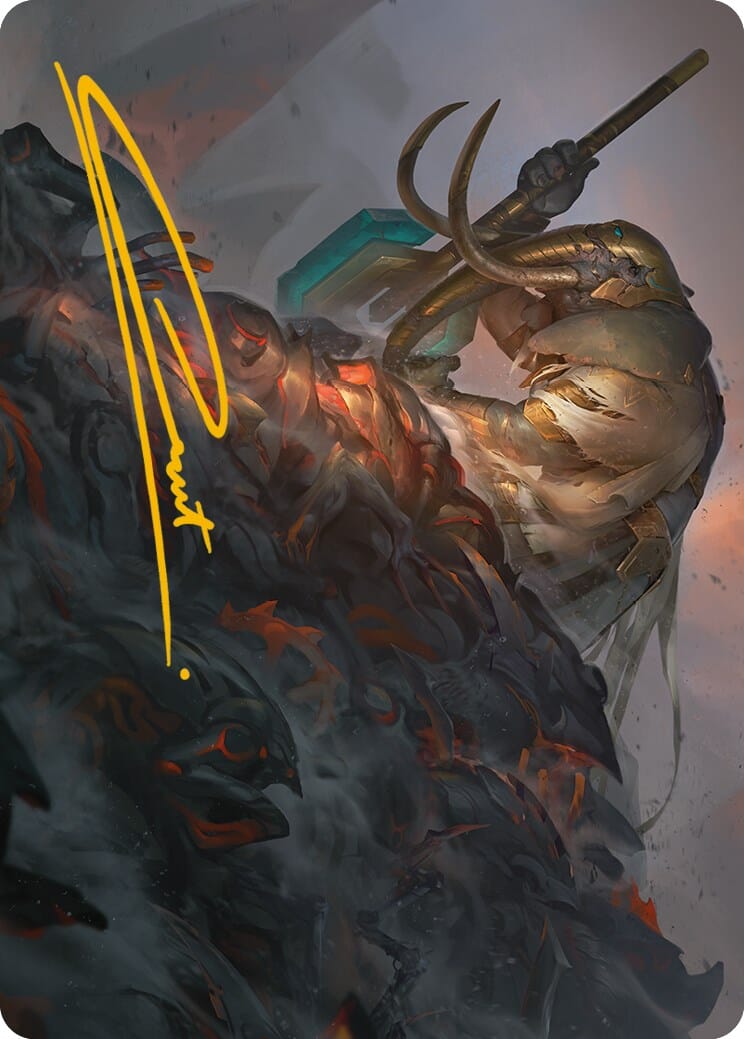 Against All Odds Art Card (Gold-Stamped Signature) [Phyrexia: All Will Be One Art Series] MTG Single Magic: The Gathering  | Multizone: Comics And Games