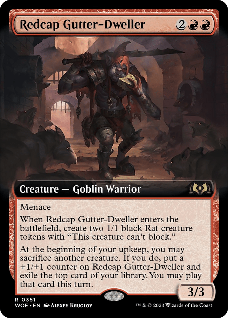 Redcap Gutter-Dweller (Extended Art) [Wilds of Eldraine] MTG Single Magic: The Gathering  | Multizone: Comics And Games