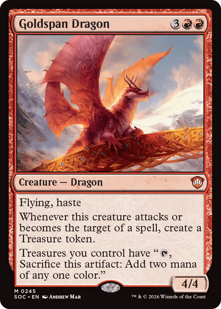 Goldspan Dragon [Secrets of Strixhaven Commander] MTG Single Magic: The Gathering  | Multizone: Comics And Games