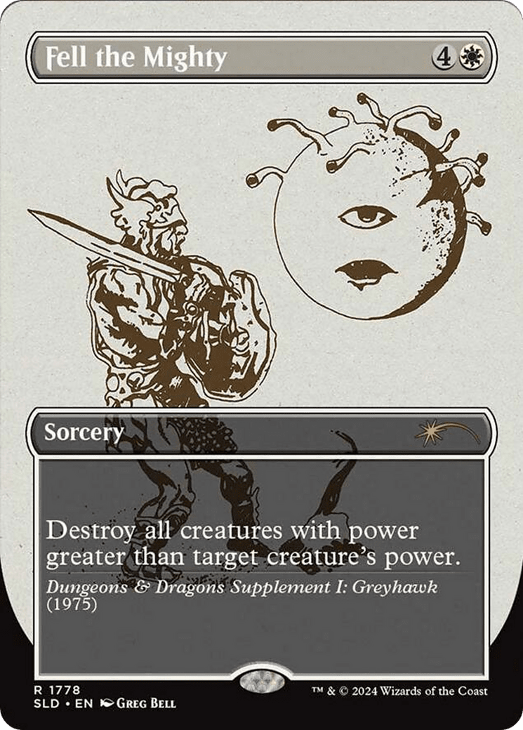 Fell the Mighty (Rainbow Foil) [Secret Lair Drop Series] MTG Single Magic: The Gathering  | Multizone: Comics And Games