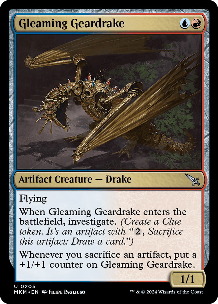 Gleaming Geardrake [Murders at Karlov Manor] MTG Single Magic: The Gathering  | Multizone: Comics And Games