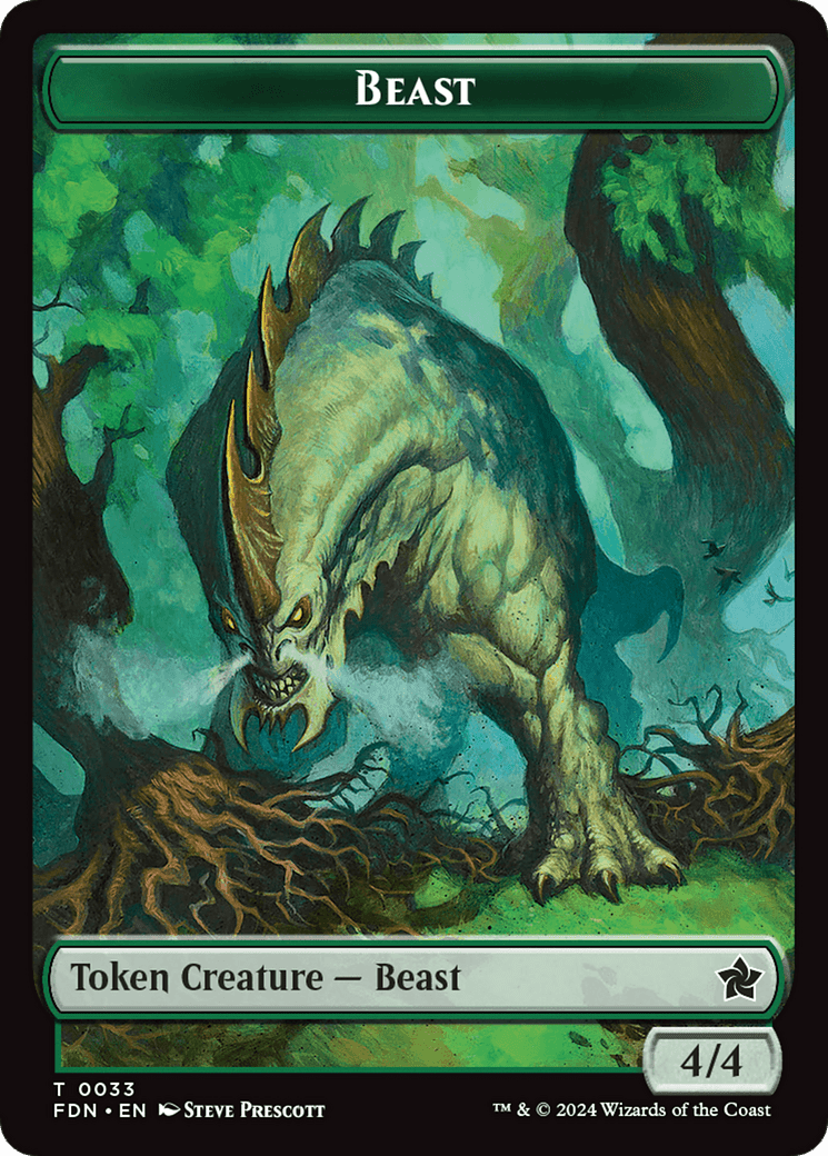 Dog // Beast (0033) Double-Sided Token [Foundations Tokens] MTG Single Magic: The Gathering  | Multizone: Comics And Games