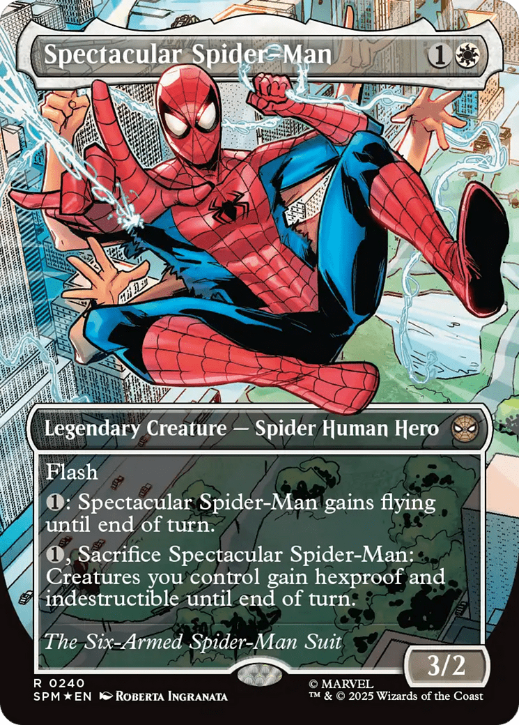 Spectacular Spider-Man (0240) (Borderless) (Textured Foil) [Marvel's Spider-Man] MTG Single Magic: The Gathering  | Multizone: Comics And Games