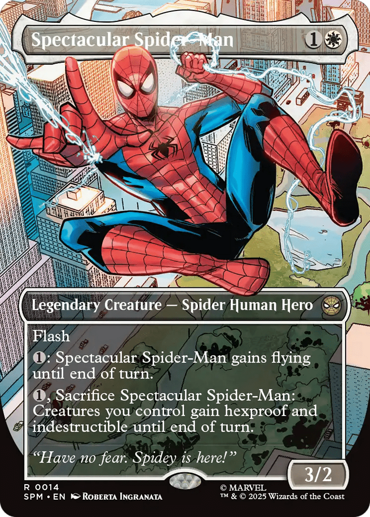 Spectacular Spider-Man (Borderless) [Marvel's Spider-Man Prerelease Promos] MTG Single Magic: The Gathering  | Multizone: Comics And Games