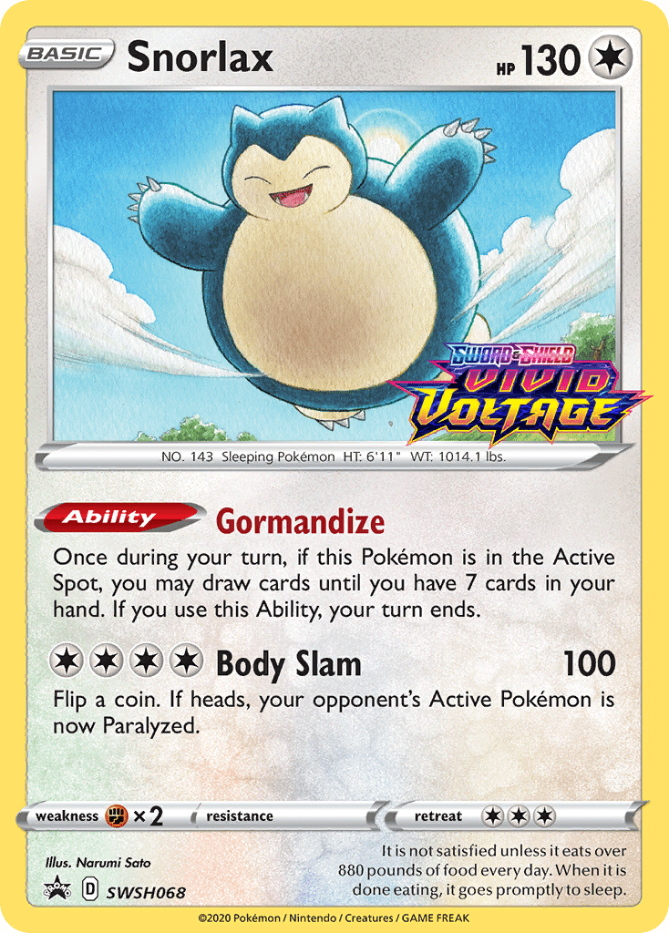 Snorlax (SWSH068) (Prerelease Promo) [Sword & Shield: Black Star Promos] Pokemon Single Pokémon  | Multizone: Comics And Games
