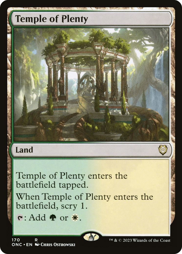 Temple of Plenty [Phyrexia: All Will Be One Commander] MTG Single Magic: The Gathering  | Multizone: Comics And Games