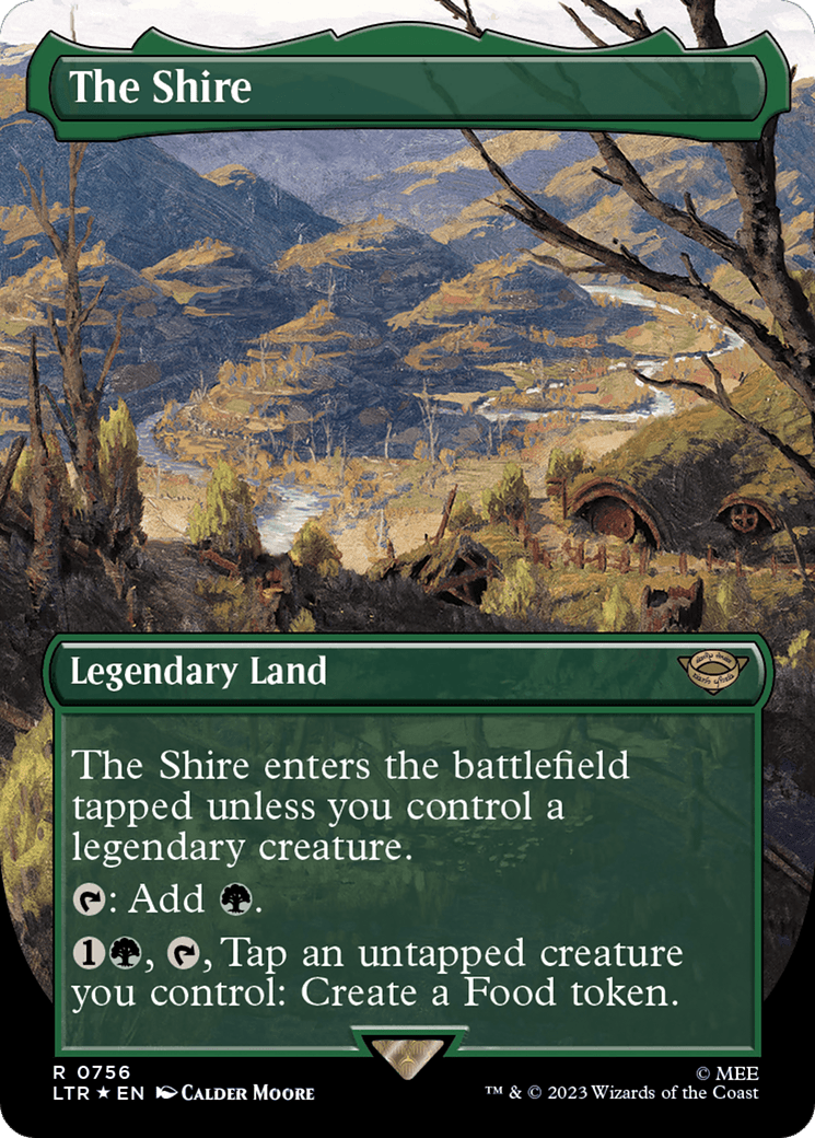 The Shire (Borderless) (Surge Foil) [The Lord of the Rings: Tales of Middle-Earth] MTG Single Magic: The Gathering  | Multizone: Comics And Games