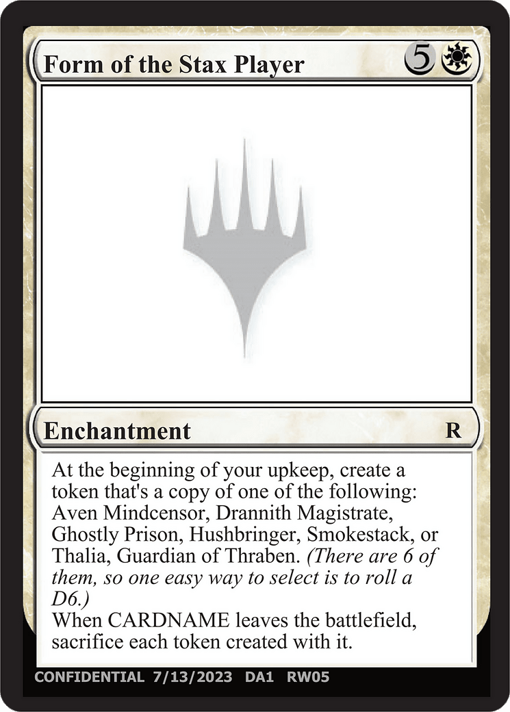 Form of the Stax Player [Unknown Event] MTG Single Magic: The Gathering  | Multizone: Comics And Games