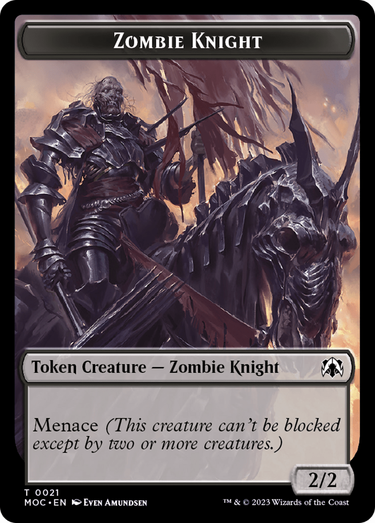 Zombie Knight // Human (6) Double-Sided Token [March of the Machine Commander Tokens] MTG Single Magic: The Gathering  | Multizone: Comics And Games