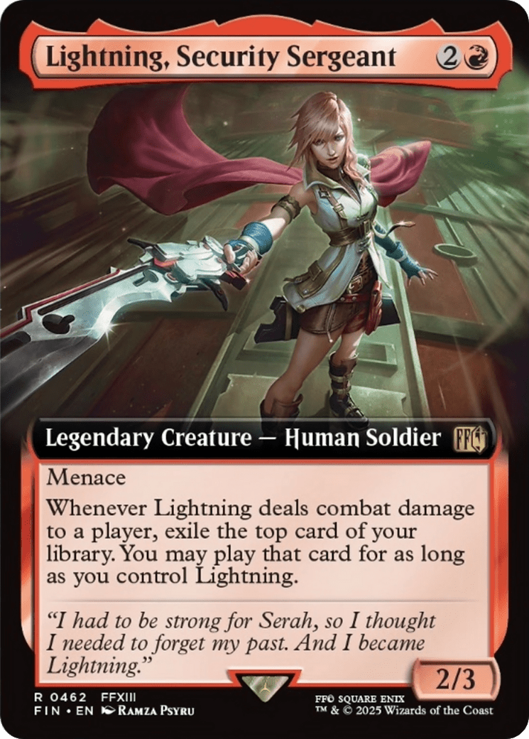 Lightning, Security Sergeant (Extended Art) [FINAL FANTASY] MTG Single Magic: The Gathering  | Multizone: Comics And Games