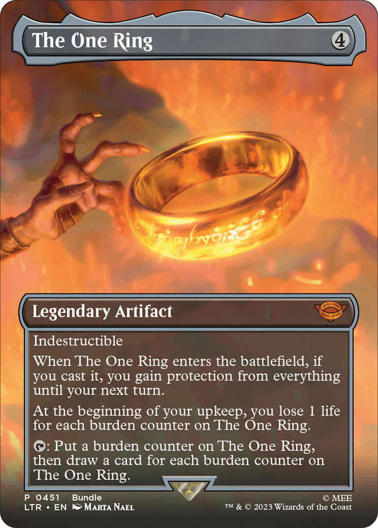 The One Ring (Borderless Alternate Art) [The Lord of the Rings: Tales of Middle-Earth] MTG Single Magic: The Gathering  | Multizone: Comics And Games