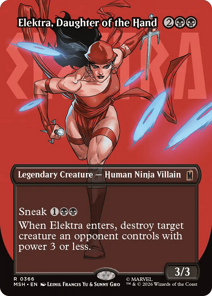 Elektra, Daughter of the Hand (Borderless) (0366) [Marvel Super Heroes] MTG Single Magic: The Gathering  | Multizone: Comics And Games