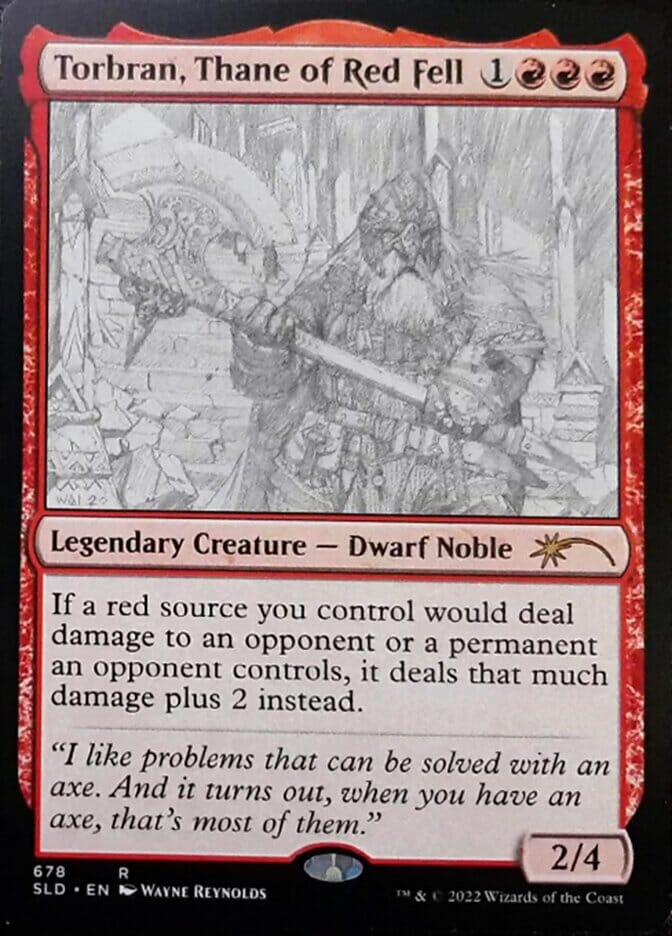Torbran, Thane of Red Fell (Sketch) [Secret Lair Drop Promos] MTG Single Magic: The Gathering  | Multizone: Comics And Games