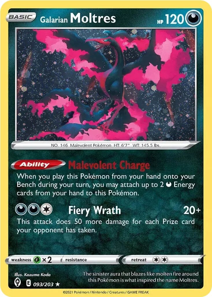 Galarian Moltres (093/203) (Cosmos Holo) [Sword & Shield: Evolving Skies] Pokemon Single Pokémon  | Multizone: Comics And Games