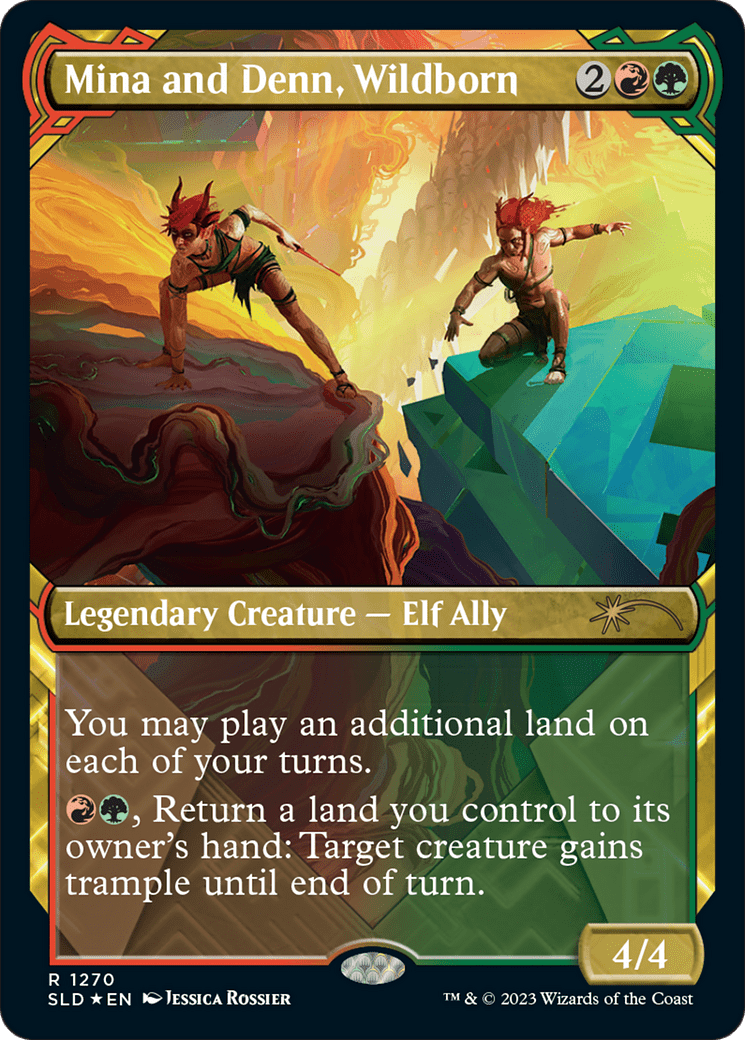 Mina and Denn, Wildborn (Halo Foil) [Secret Lair Drop Series] MTG Single Magic: The Gathering  | Multizone: Comics And Games