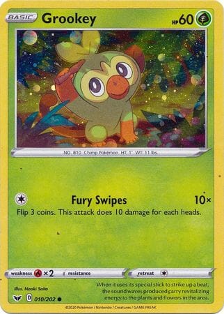Grookey (010/202) (Cosmos Holo) [Sword & Shield: Base Set] Pokemon Single Pokémon  | Multizone: Comics And Games