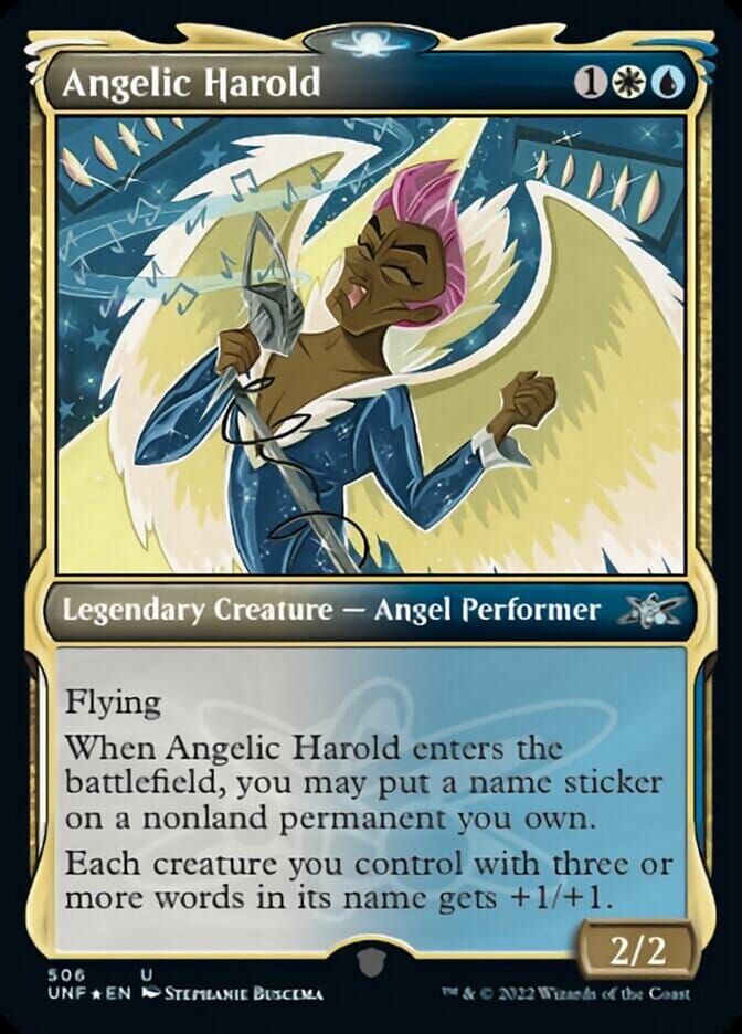 Angelic Harold (Showcase) (Galaxy Foil) [Unfinity] MTG Single Magic: The Gathering  | Multizone: Comics And Games