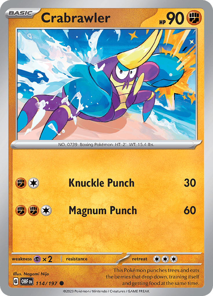 Crabrawler (114/197) [Scarlet & Violet: Obsidian Flames] Pokemon Single Pokémon  | Multizone: Comics And Games