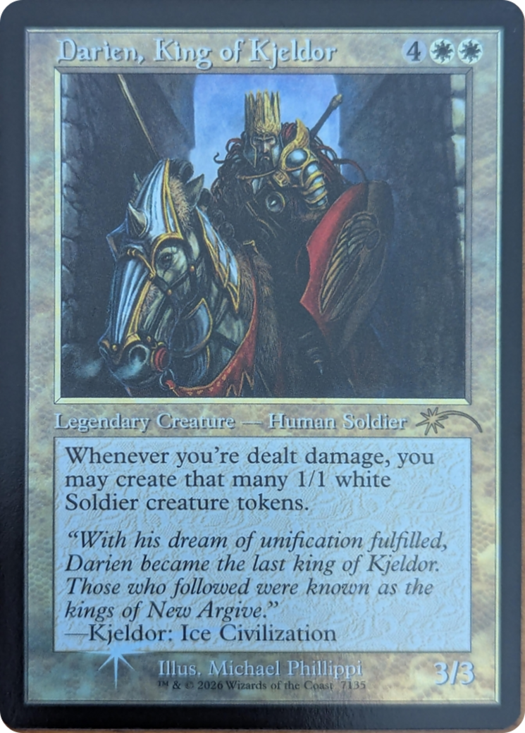 Darien, King of Kjeldor (7135) (Retro Frame) [Secret Lair Drop Series] | Multizone: Comics And Games