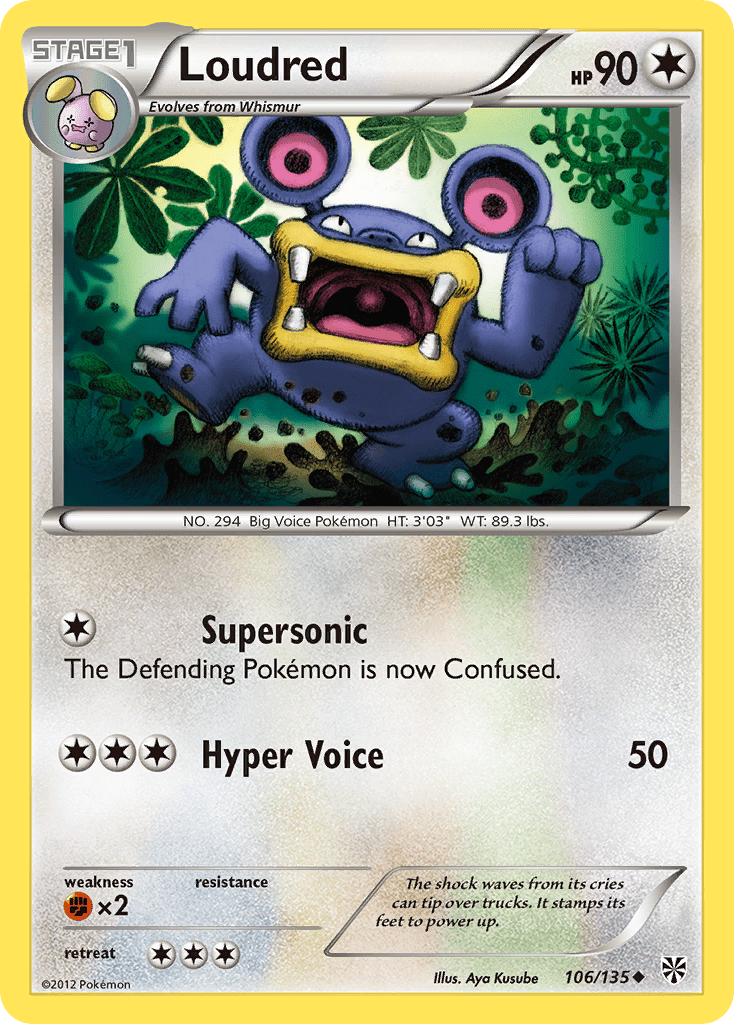 Loudred (106/135) [Black & White: Plasma Storm] Pokemon Single Pokémon  | Multizone: Comics And Games