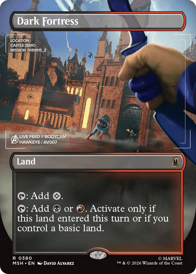 Dark Fortress (Borderless) [Marvel Super Heroes] MTG Single Magic: The Gathering  | Multizone: Comics And Games