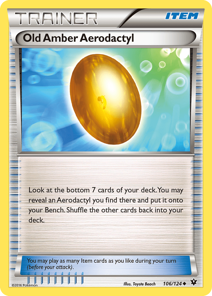 Old Amber Aerodactyl (106/124) [XY: Fates Collide] Pokemon Single Pokémon  | Multizone: Comics And Games