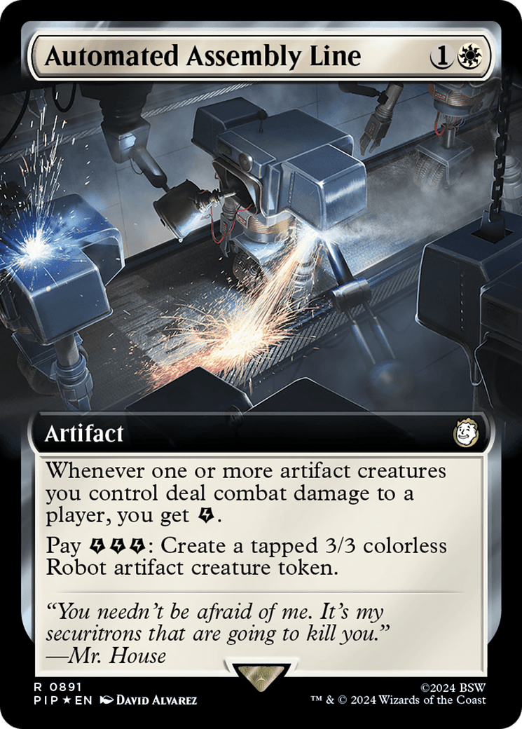 Automated Assembly Line (Extended Art) (Surge Foil) [Fallout] MTG Single Magic: The Gathering  | Multizone: Comics And Games