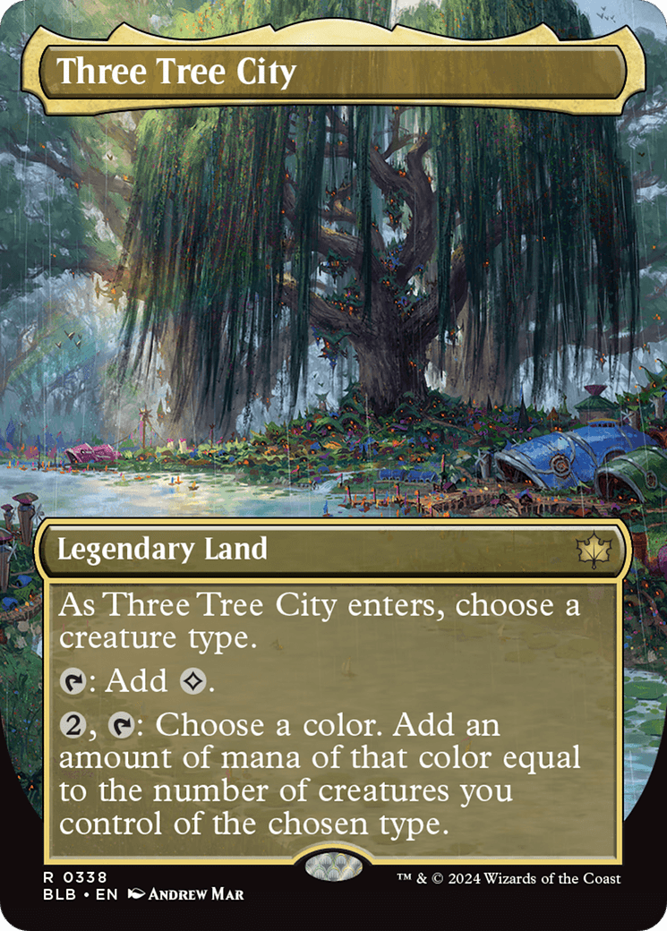 Three Tree City (Borderless) (0338) [Bloomburrow] MTG Single Magic: The Gathering  | Multizone: Comics And Games