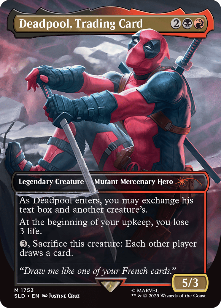 Deadpool, Trading Card (Rainbow Foil) [Secret Lair Drop Series] MTG Single Magic: The Gathering  | Multizone: Comics And Games