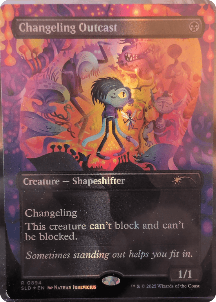 Changeling Outcast (Rainbow Foil) [Secret Lair Drop Series] MTG Single Magic: The Gathering  | Multizone: Comics And Games