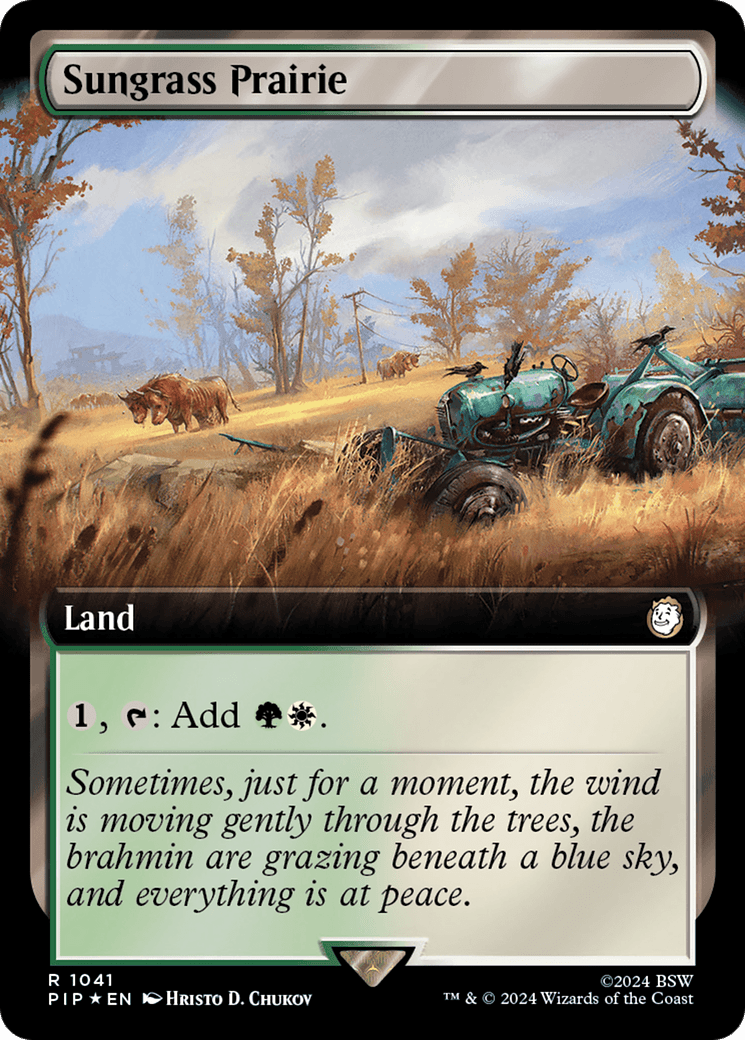 Sungrass Prairie (Extended Art) (Surge Foil) [Fallout] MTG Single Magic: The Gathering  | Multizone: Comics And Games