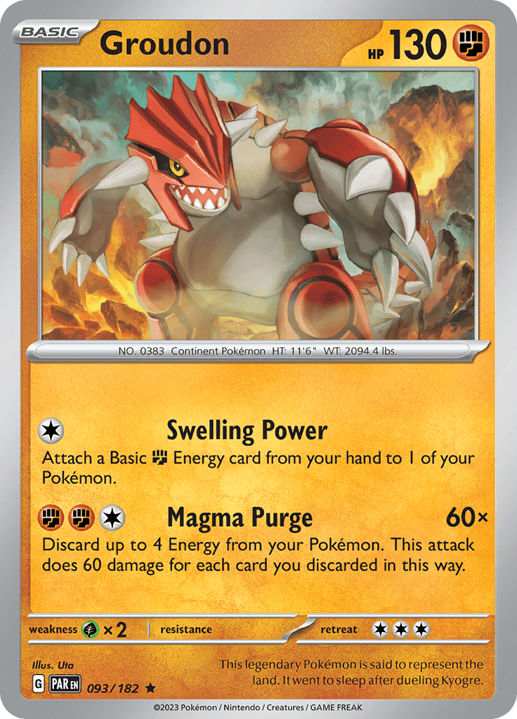 Groudon (093/182) [Scarlet & Violet: Paradox Rift] Pokemon Single Pokémon  | Multizone: Comics And Games