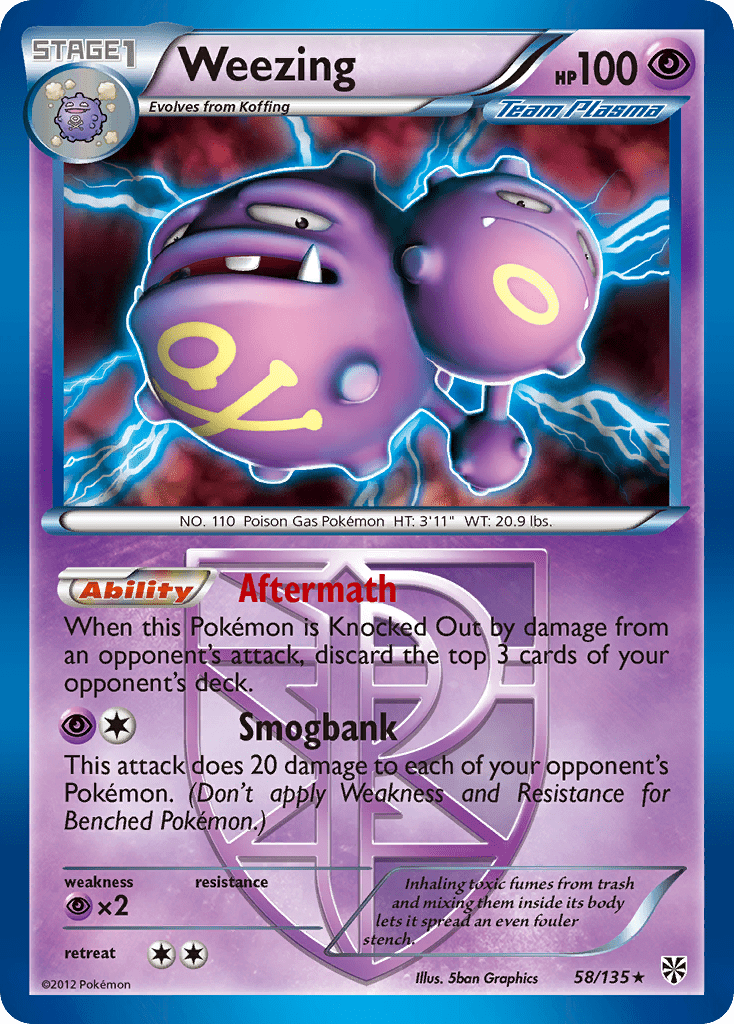 Weezing (58/135) [Black & White: Plasma Storm] Pokemon Single Pokémon  | Multizone: Comics And Games