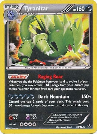 Tyranitar (56/124) (Cosmos Holo) [XY: Fates Collide] Pokemon Single Pokémon  | Multizone: Comics And Games