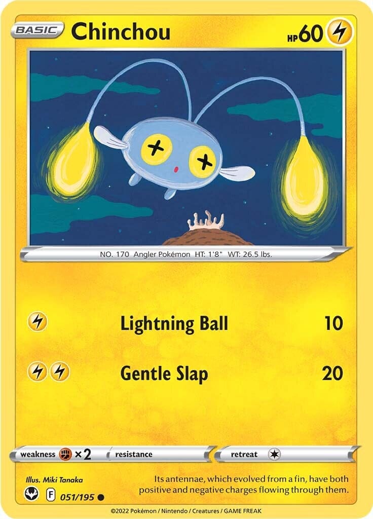 Chinchou (051/195) [Sword & Shield: Silver Tempest] Pokemon Single Pokémon  | Multizone: Comics And Games