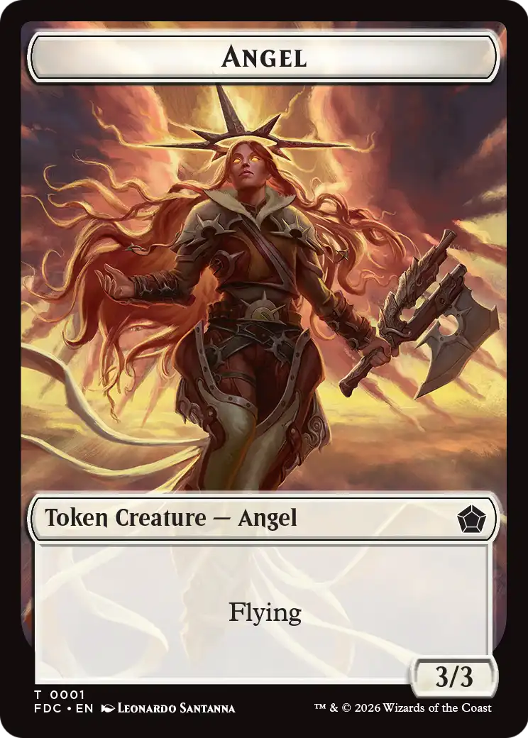 Angel (0001) // Angel (0002) Double-Sided Token [Foundations Commander Tokens] | Multizone: Comics And Games