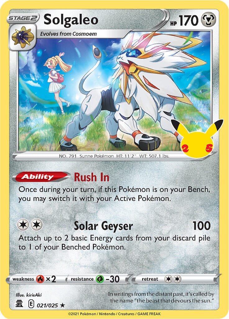 Solgaleo (021/025) [Celebrations: 25th Anniversary] Pokemon Single Pokémon  | Multizone: Comics And Games