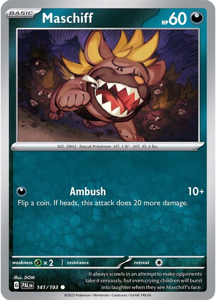 Maschiff (141/193) [Scarlet & Violet: Paldea Evolved] Pokemon Single Pokémon  | Multizone: Comics And Games