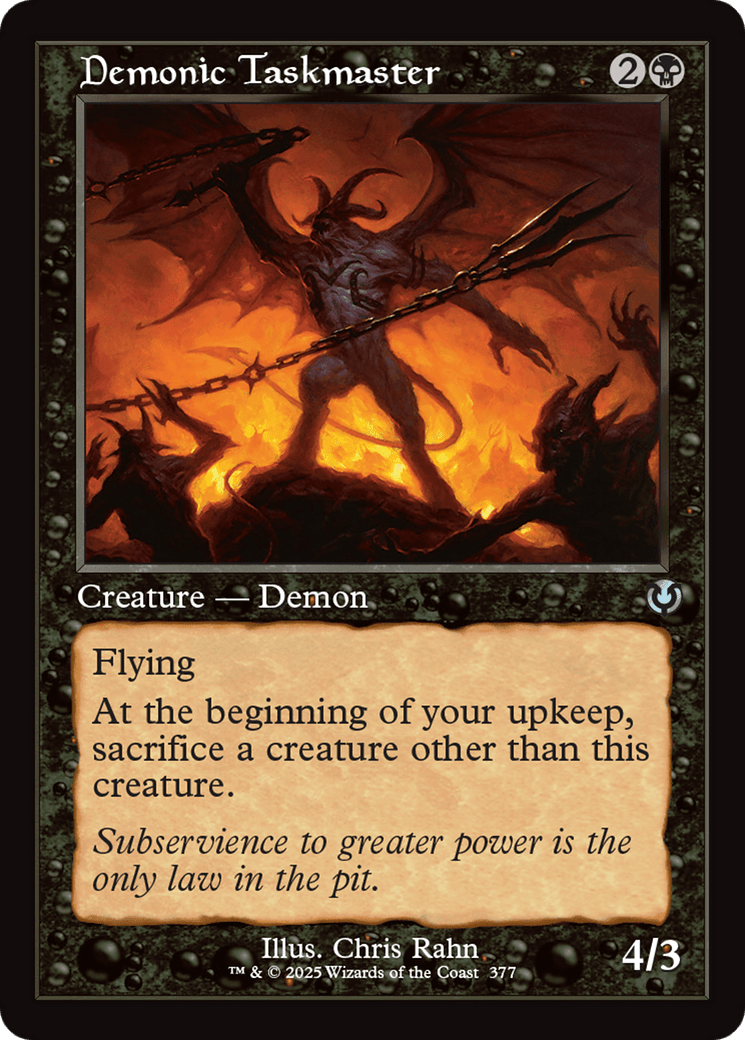 Demonic Taskmaster (Retro Frame) [Innistrad Remastered] MTG Single Magic: The Gathering  | Multizone: Comics And Games