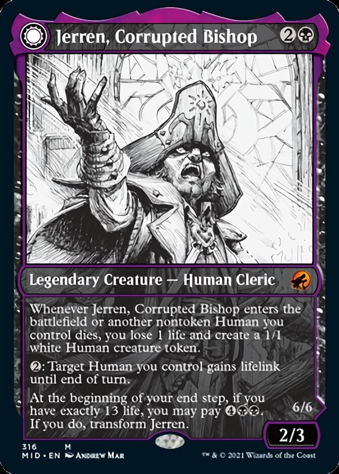 Jerren, Corrupted Bishop // Ormendahl, the Corrupted (Showcase Eternal Night) [Innistrad: Midnight Hunt] MTG Single Magic: The Gathering  | Multizone: Comics And Games