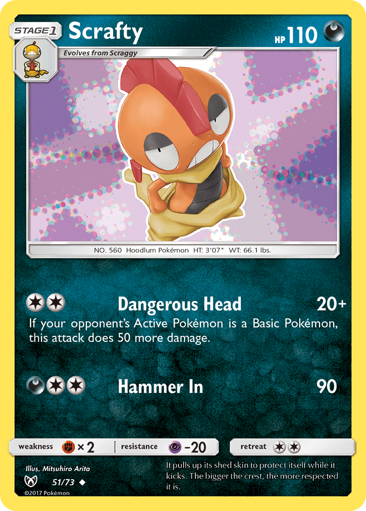 Scrafty (51/73) [Sun & Moon: Shining Legends] Pokemon Single Pokémon  | Multizone: Comics And Games