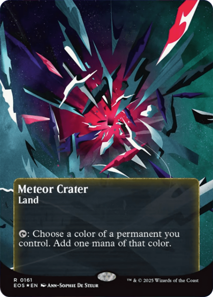 Meteor Crater (0161) (Borderless) (Galaxy Foil) [Edge of Eternities: Stellar Sights] MTG Single Magic: The Gathering  | Multizone: Comics And Games