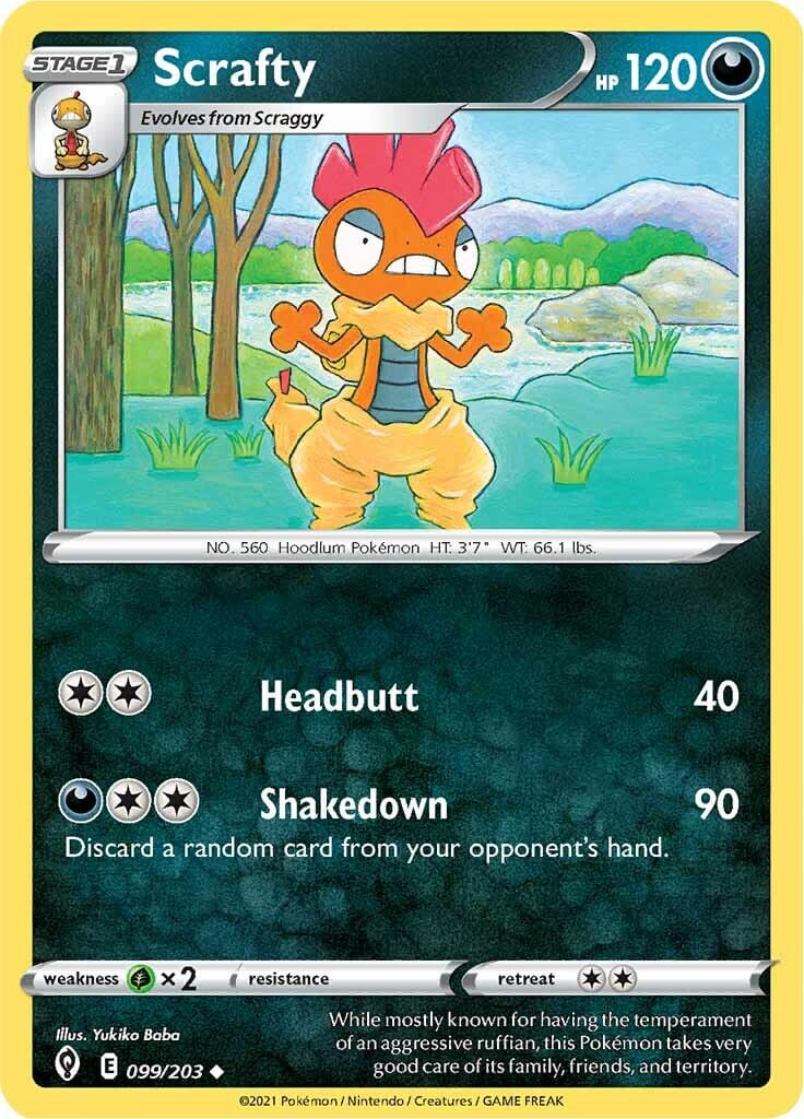 Scrafty (099/203) [Sword & Shield: Evolving Skies] Pokemon Single Pokémon  | Multizone: Comics And Games