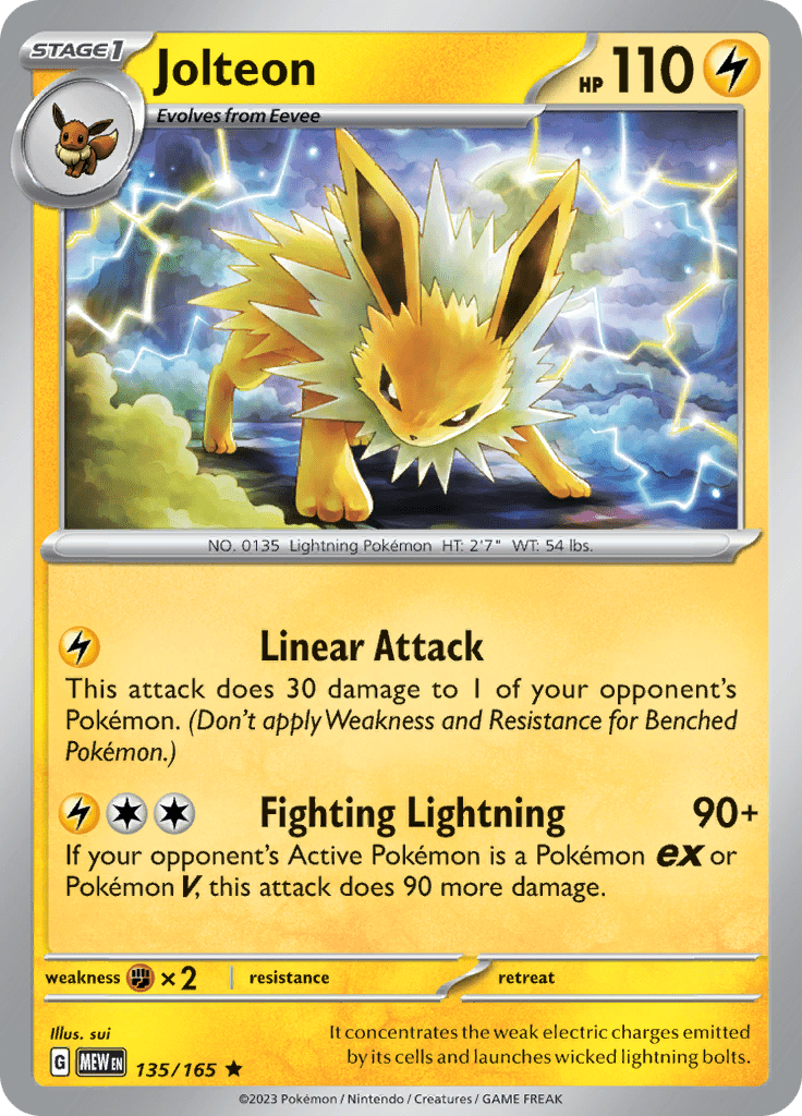 Jolteon (135/165) [Scarlet & Violet 151] Pokemon Single Pokémon  | Multizone: Comics And Games