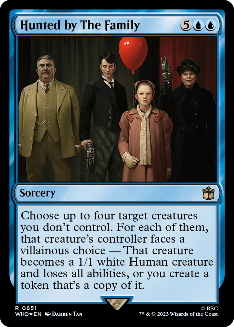 Hunted by The Family (Surge Foil) [Doctor Who] MTG Single Magic: The Gathering  | Multizone: Comics And Games