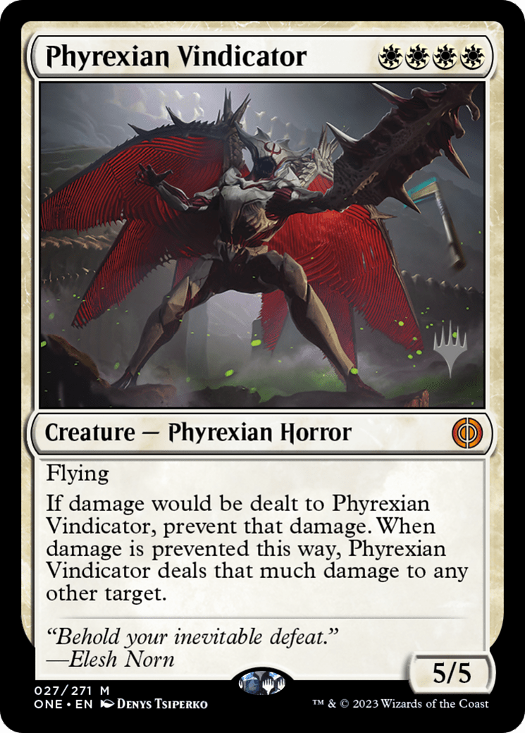 Phyrexian Vindicator (Promo Pack) [Phyrexia: All Will Be One Promos] MTG Single Magic: The Gathering  | Multizone: Comics And Games